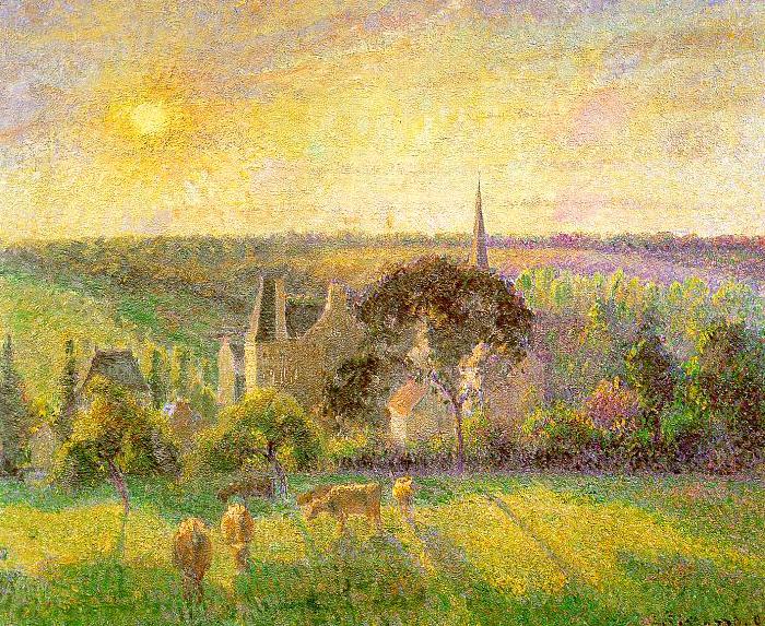 Camille Pissaro Countryside and Eragny Church and Farm oil painting image